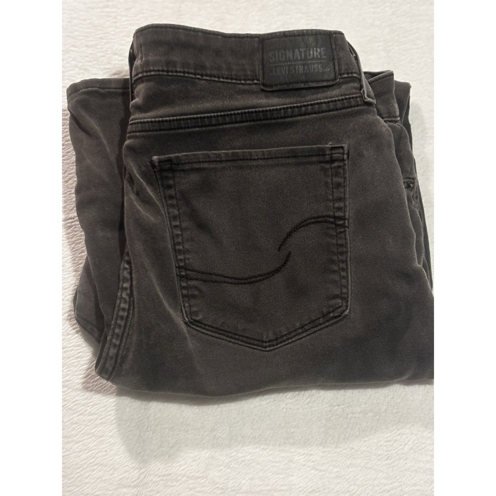 Signature‎ Levi's Mid Rise Skinny Jeans Women 16 33x32 (actual 33x30) Long Black